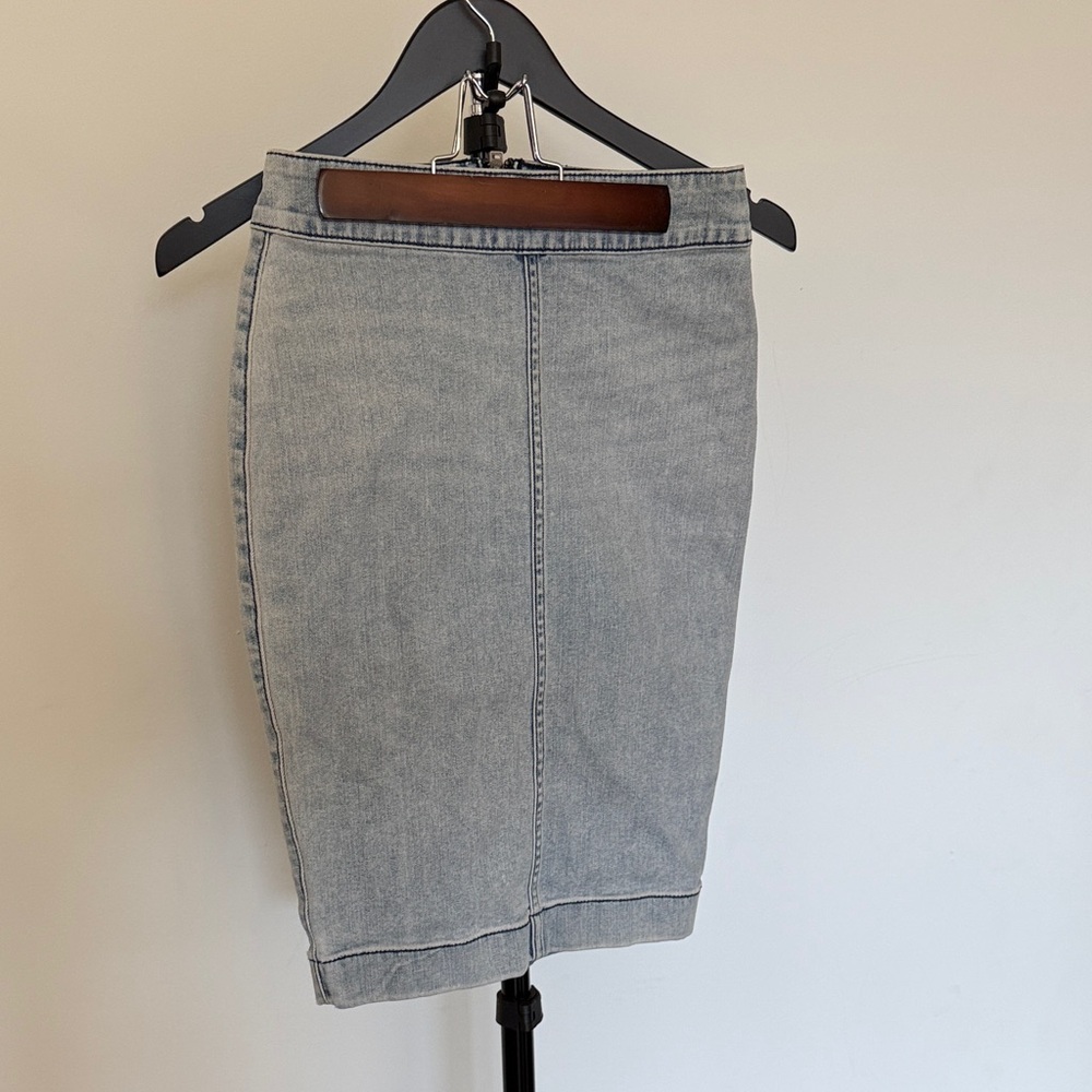 Classic Light Denim Pencil Skirt